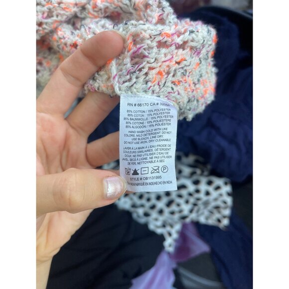 Akemi and Kin Hattie Open Knit Crochet Sweater One Size Pullover Anthropologie - Picture 9 of 9